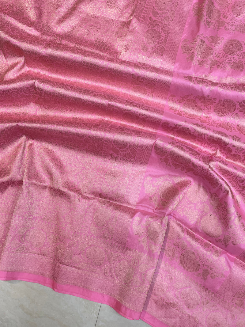 Pure Katan Silk Banarasi Handloom Saree - Tanchui Brocade - The Handlooms