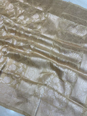 Pure Katan Silk Banarasi Handloom Saree - All Over Jaal Work - The Handlooms