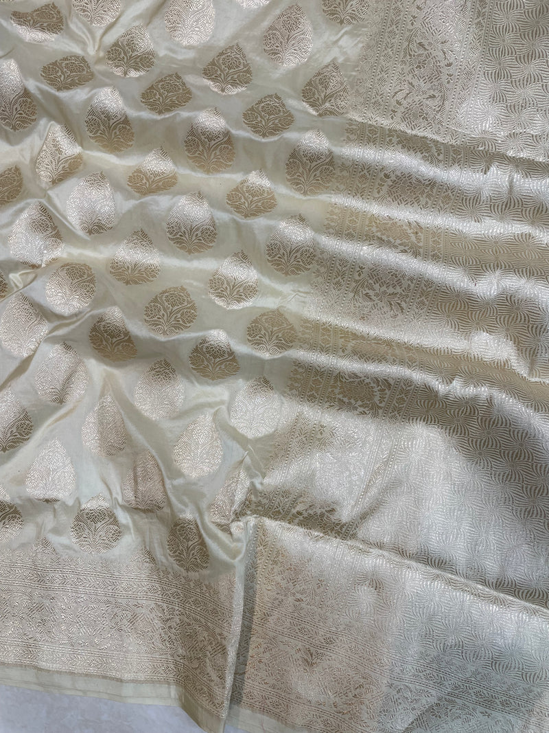 Pure Katan Silk Banarasi Handloom Saree - All Over Jaal Work - The Handlooms