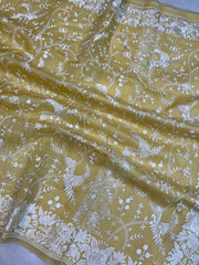 Pure organza Chikankari Handloom Banarasi Saree - The Handlooms