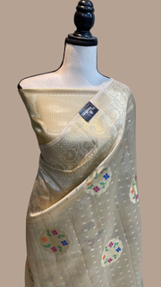 Pure Chiniya Silk Banarasi Saree - Gold Zari - The Handlooms