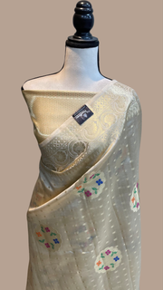 Pure Chiniya Silk Banarasi Saree - Gold Zari - The Handlooms