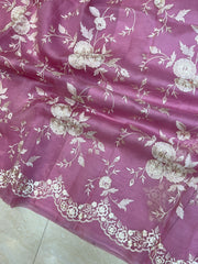 Pure organza Chikankari Handloom Banarasi Saree - The Handlooms