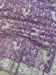 Pure organza Chikankari Handloom Banarasi Saree - The Handlooms
