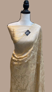 Pure Katan Silk Banarasi Handloom Saree - All Over Jaal Work - The Handlooms