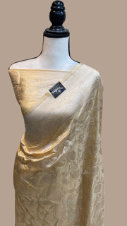 Pure Katan Silk Banarasi Handloom Saree - All Over Jaal Work - The Handlooms