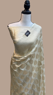 Pure Katan Silk Banarasi Handloom Saree - All Over Jaal Work - The Handlooms
