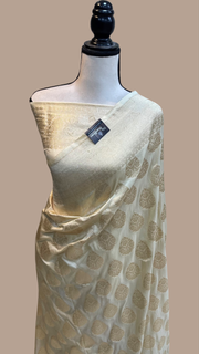 Pure Katan Silk Banarasi Handloom Saree - All Over Jaal Work - The Handlooms