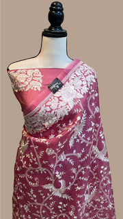Pure organza Chikankari Handloom Banarasi Saree - The Handlooms