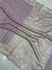 Moonga Georgette Handloom Banarasi Saree - The Handlooms