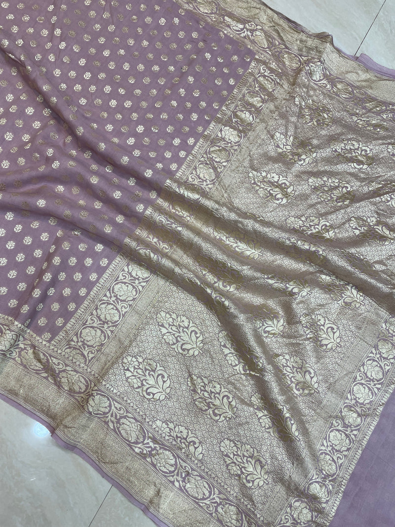 Moonga Georgette Handloom Banarasi Saree - The Handlooms