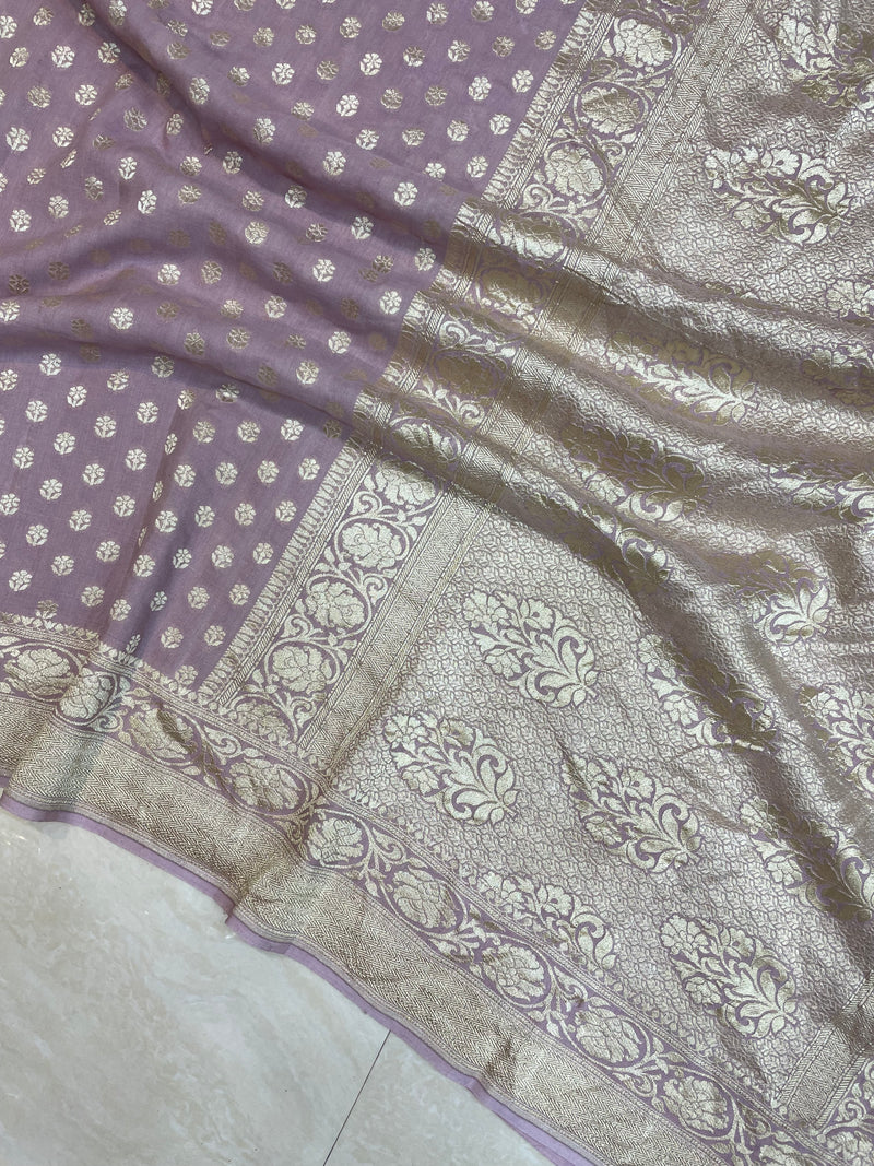 Moonga Georgette Handloom Banarasi Saree - The Handlooms