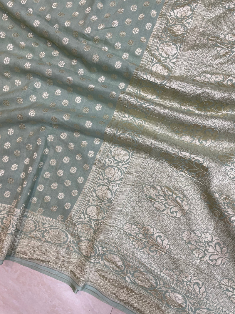Moonga Georgette Handloom Banarasi Saree - The Handlooms