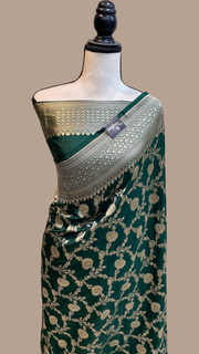 Pure Katan Silk Banarasi Handloom Saree - All over Jaal work - The Handlooms