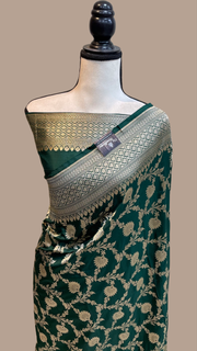 Pure Katan Silk Banarasi Handloom Saree - All over Jaal work - The Handlooms