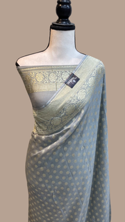 Moonga Georgette Handloom Banarasi Saree - The Handlooms