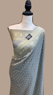 Moonga Georgette Handloom Banarasi Saree - The Handlooms