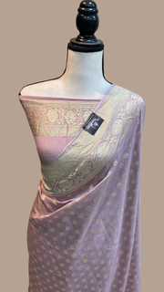 Moonga Georgette Handloom Banarasi Saree - The Handlooms