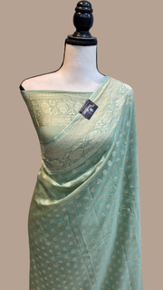 Moonga Georgette Handloom Banarasi Saree - The Handlooms