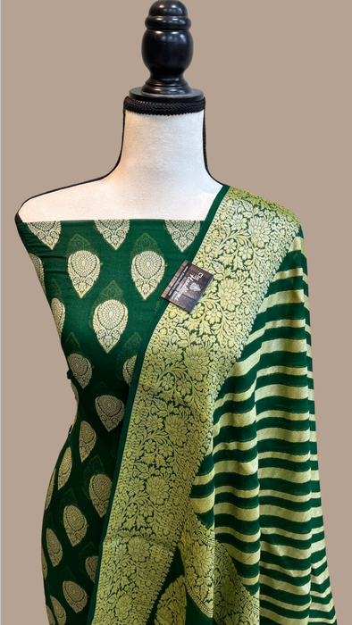 Pure Chiffon Khaddi Banarasi Dress material - The Handlooms