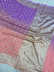 Pure Khaddi Georgette Handloom Banarasi Saree - The Handlooms