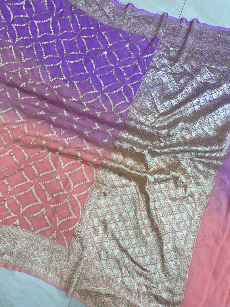 Pure Khaddi Georgette Handloom Banarasi Saree - The Handlooms