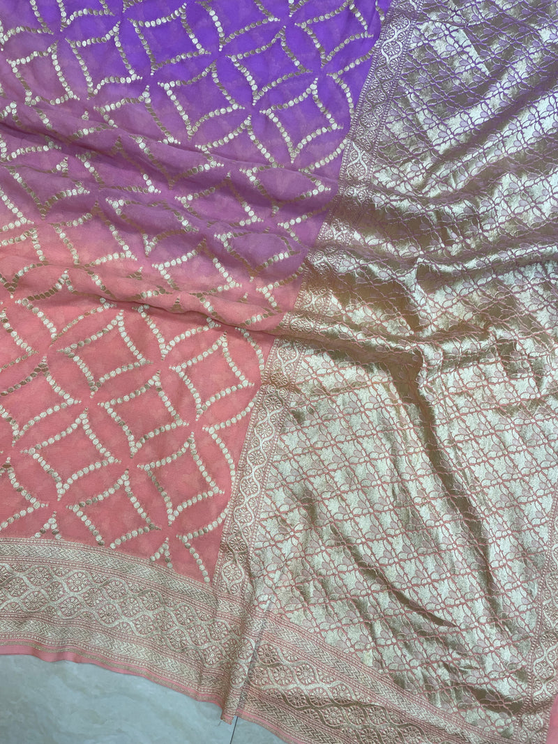 Pure Khaddi Georgette Handloom Banarasi Saree - The Handlooms