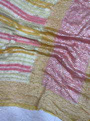 Pure Khaddi Georgette Handloom Banarasi Saree - The Handlooms