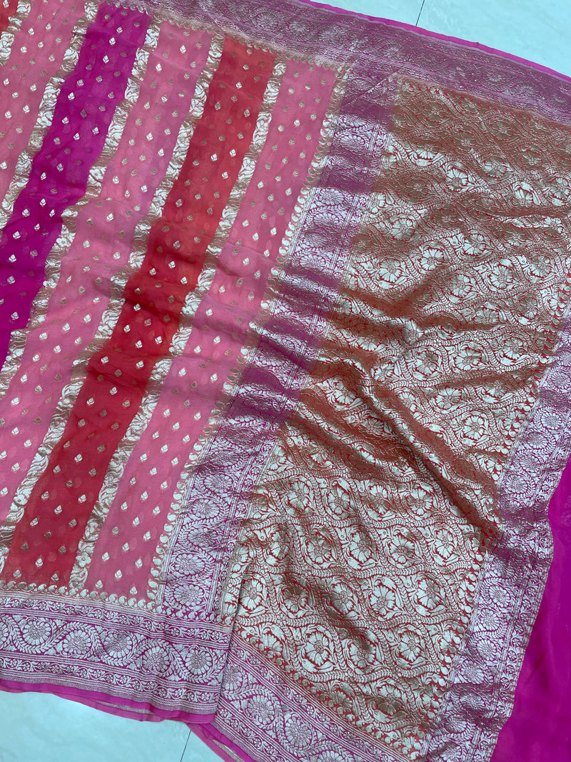 Pure Khaddi Georgette Handloom Banarasi Saree - The Handlooms