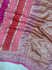 Pure Khaddi Georgette Handloom Banarasi Saree - The Handlooms