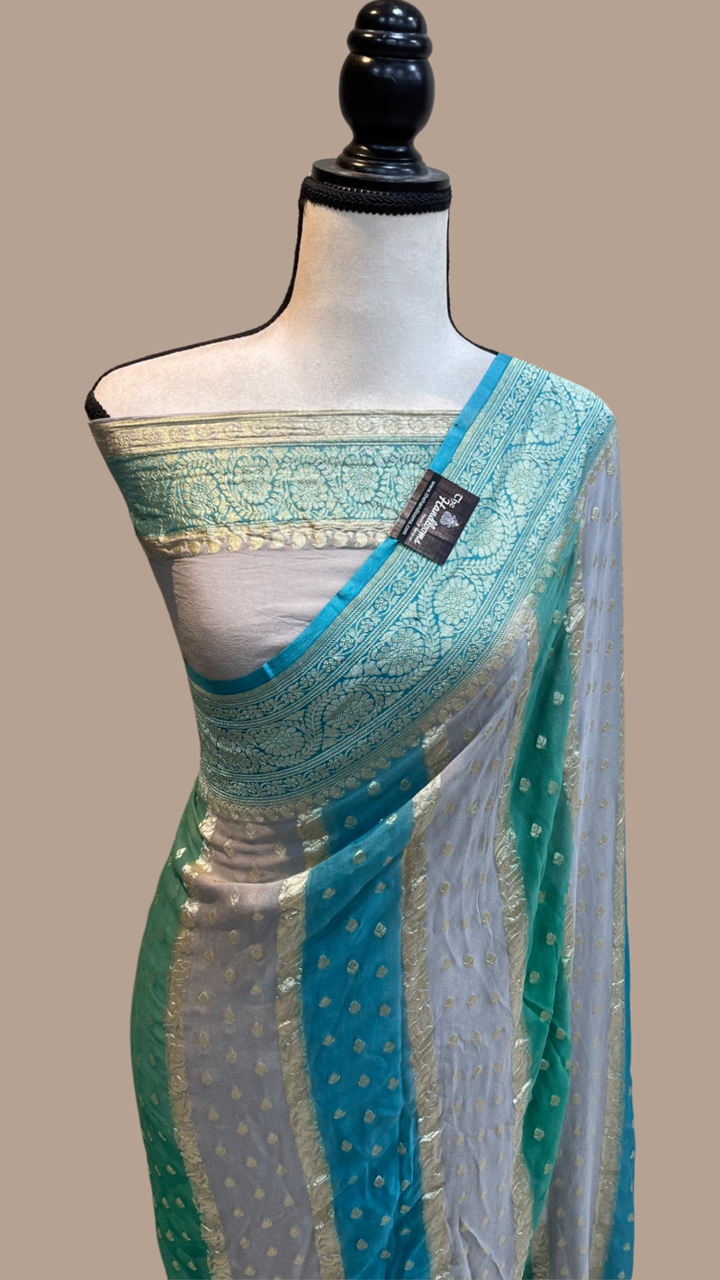 Pure Khaddi Georgette Handloom Banarasi Saree - The Handlooms