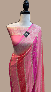 Pure Khaddi Georgette Handloom Banarasi Saree - The Handlooms