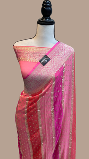 Pure Khaddi Georgette Handloom Banarasi Saree - The Handlooms