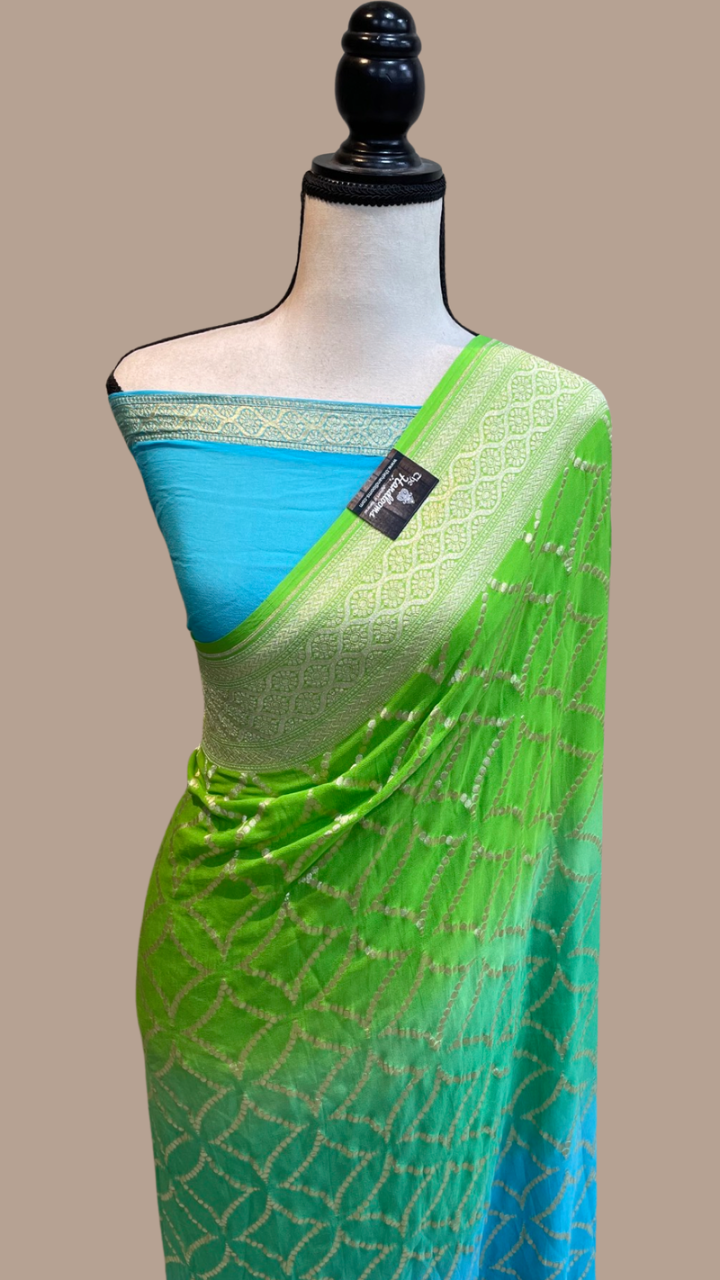 Pure Khaddi Georgette Handloom Banarasi Saree - The Handlooms