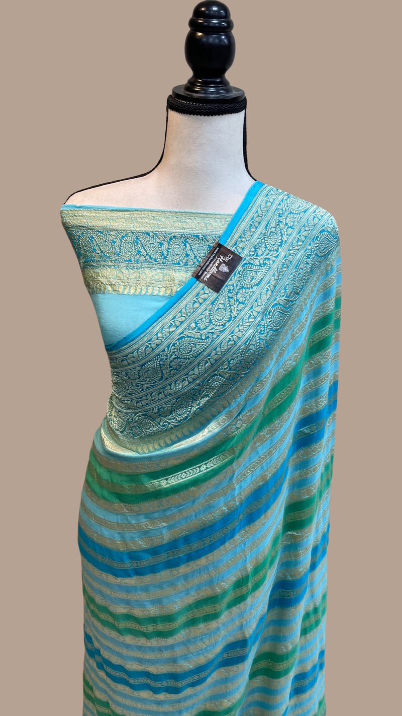 Pure Khaddi Georgette Handloom Banarasi Saree - The Handlooms