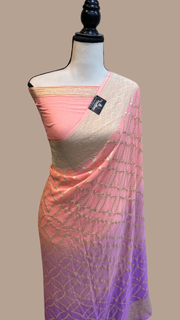 Pure Khaddi Georgette Handloom Banarasi Saree - The Handlooms