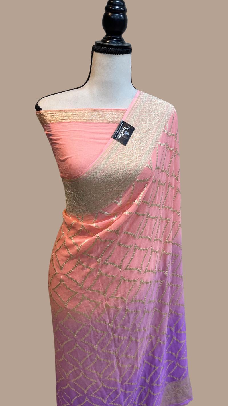 Pure Khaddi Georgette Handloom Banarasi Saree - The Handlooms