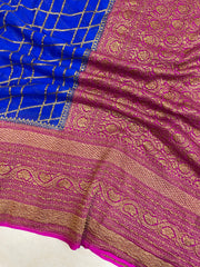 Khadki Georgette Banarasi Saree -  Antique zari - The Handlooms