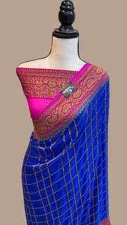 Khadki Georgette Banarasi Saree -  Antique zari - The Handlooms