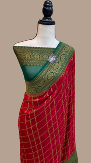Khadki Georgette Banarasi Saree -  Antique zari - The Handlooms