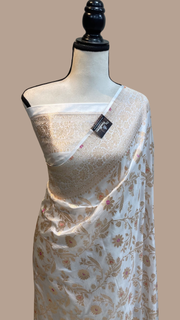 Pure Katan Silk Banarasi Handloom Saree - All over Jaal work - With Meenakari - The Handlooms