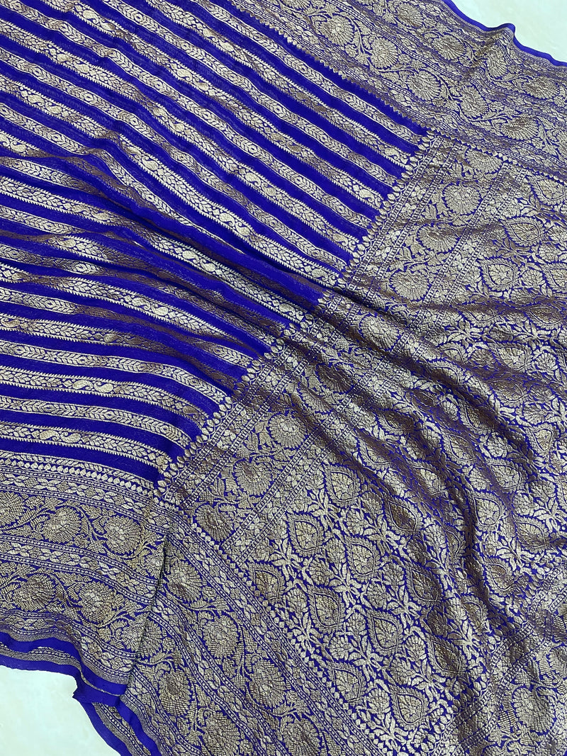 Khaddi Georgette Banarasi Saree -  Antique zari - The Handlooms