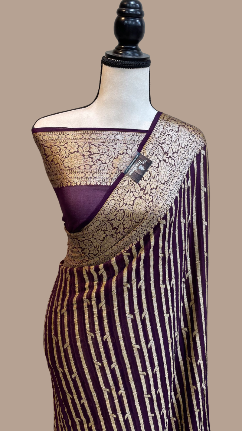 Pure Chiffon Khaddi Banarasi Saree - The Handlooms