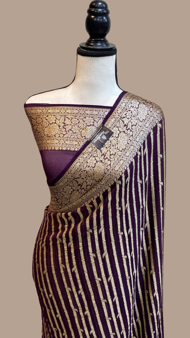 Pure Chiffon Khaddi Banarasi Saree - The Handlooms