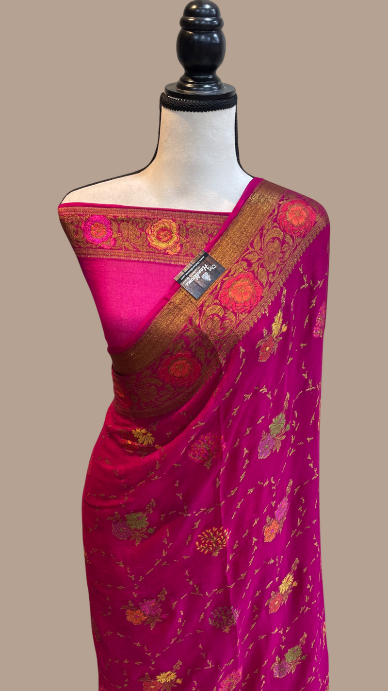 Pure Chiffon Khaddi Banarasi Saree - The Handlooms