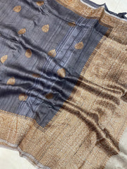 Pure Tussar Silk Handloom Banarasi Saree - The Handlooms