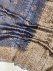 Pure Tussar Silk Handloom Banarasi Saree - The Handlooms
