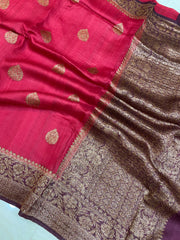 Pure Tussar Silk Handloom Banarasi Saree - The Handlooms