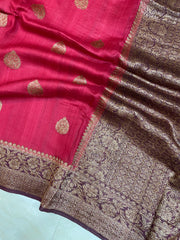 Pure Tussar Silk Handloom Banarasi Saree - The Handlooms