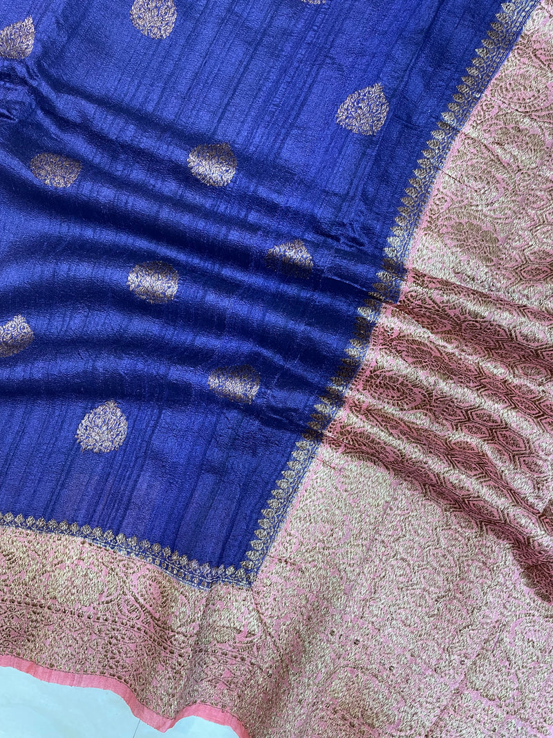 Pure Tussar Silk Handloom Banarasi Saree - The Handlooms